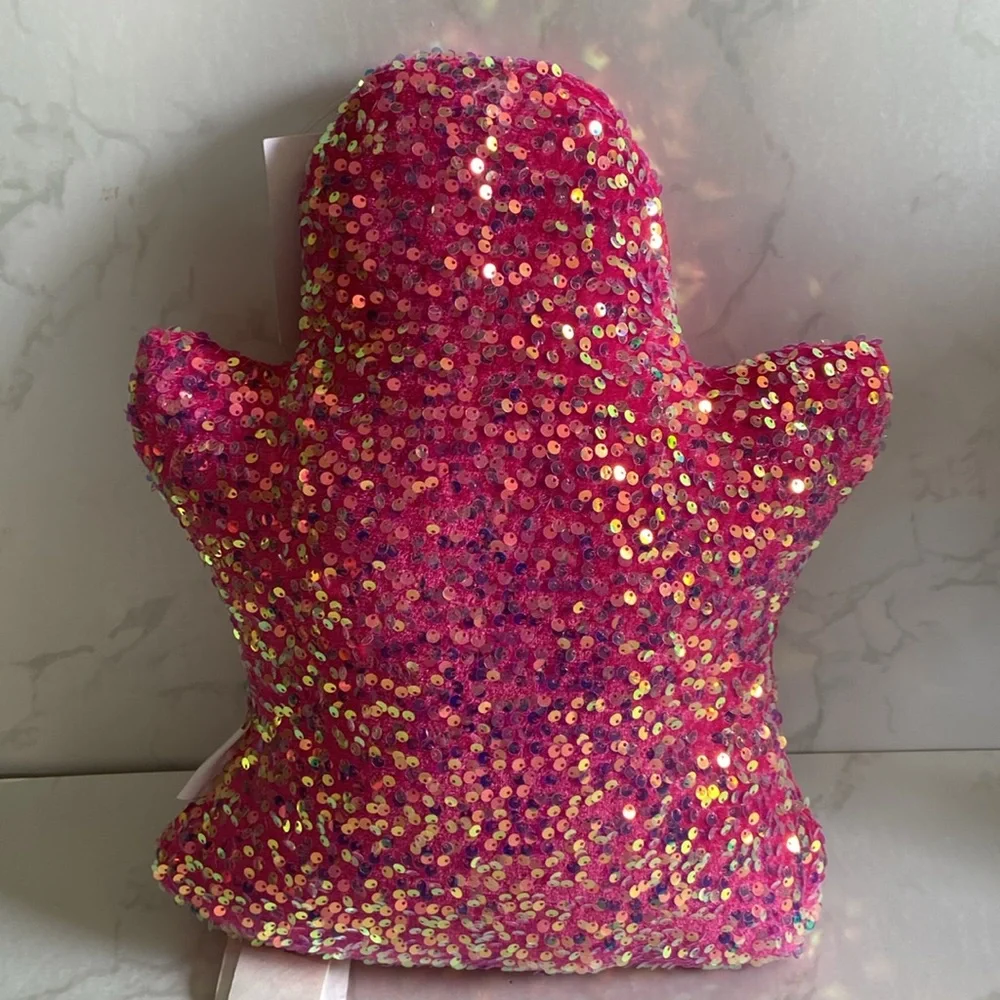 Pink Sequin Ghost Pillow Halloween Summerween Isaac Mizrahi 16 Inch New Home
